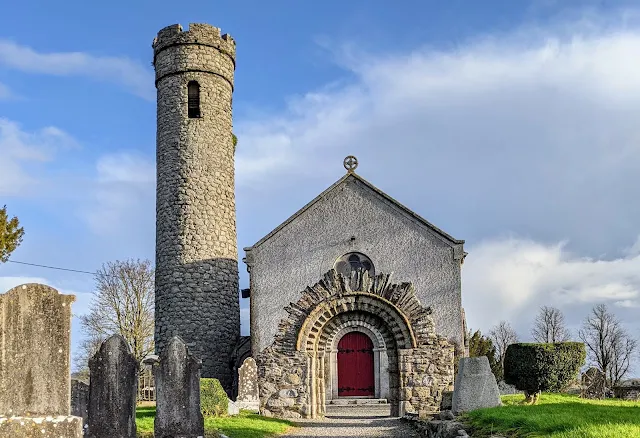 Castedermot Round Tower and St. James Church in South Kildare