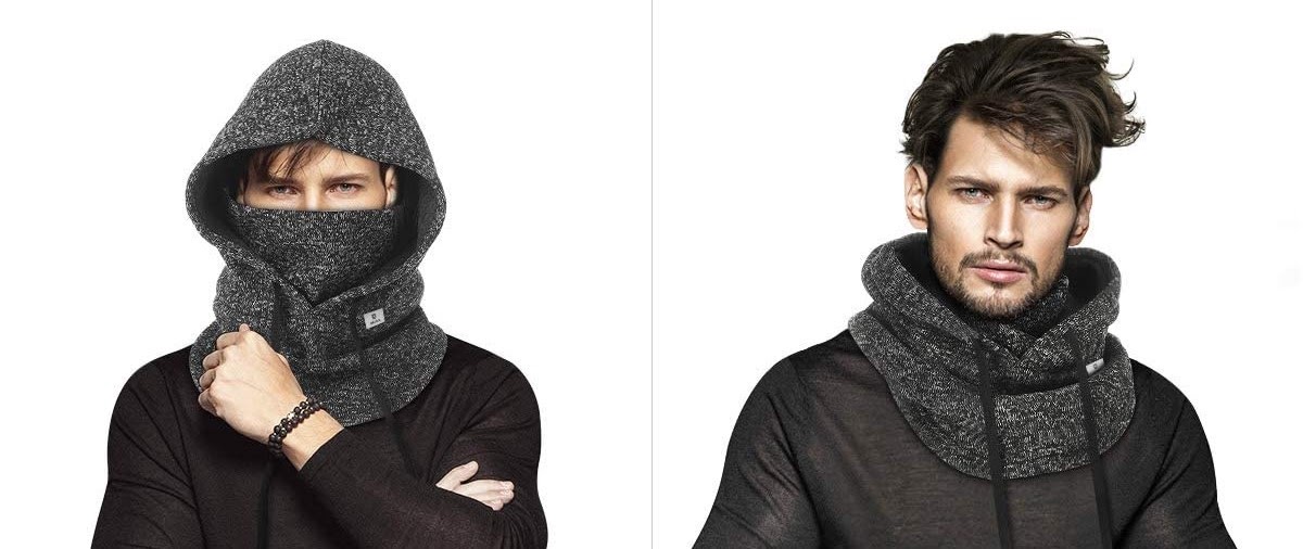 Men's Hooded Snood Scarf Men's Scarf Blog