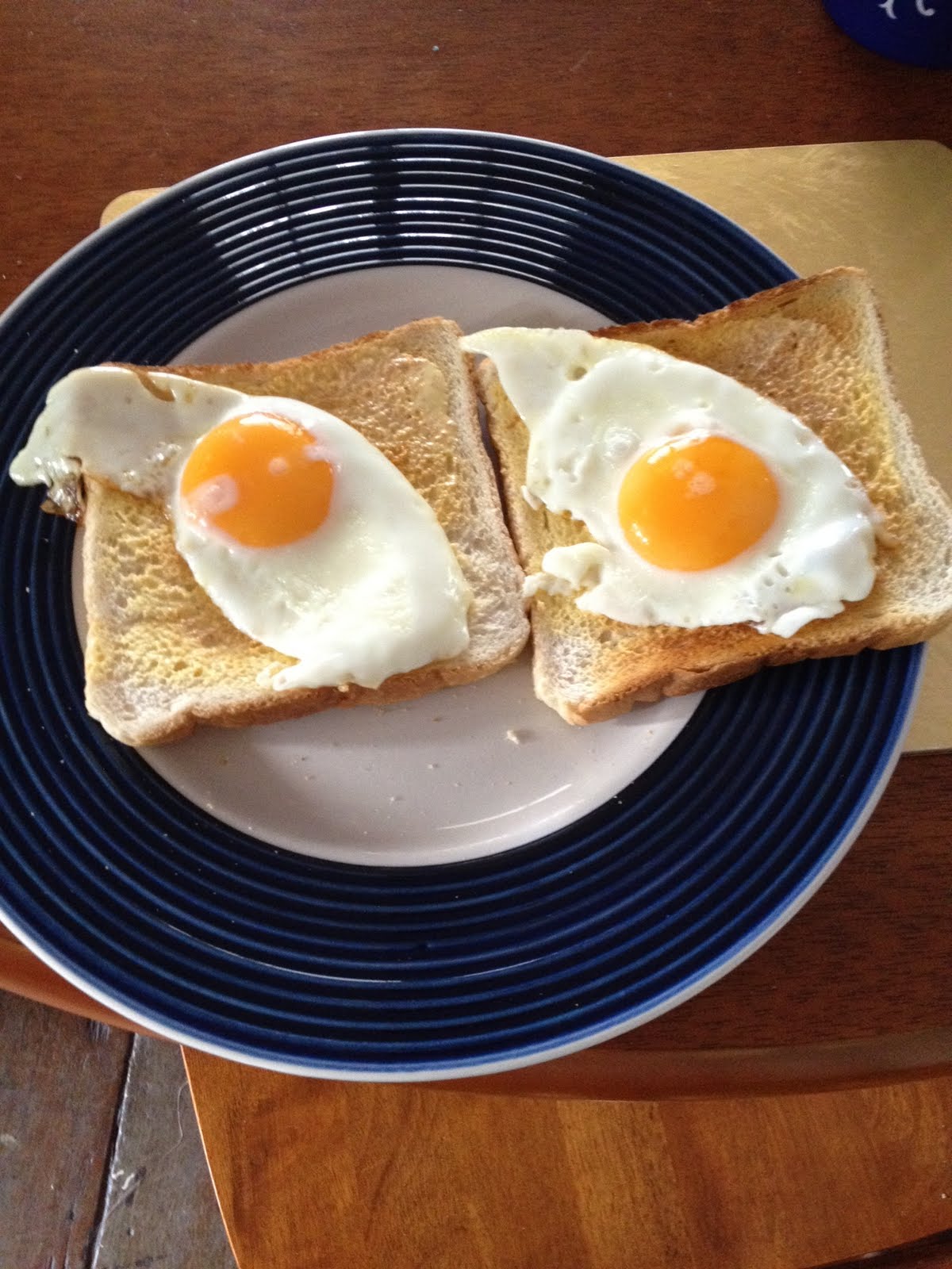 What I Eat Breakfast Fried eggs on toast.