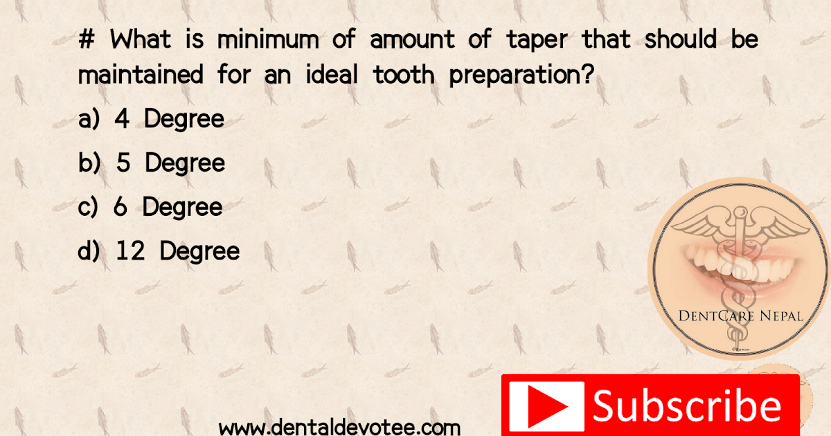 Dentosphere World of Dentistry Minimum amount of Taper