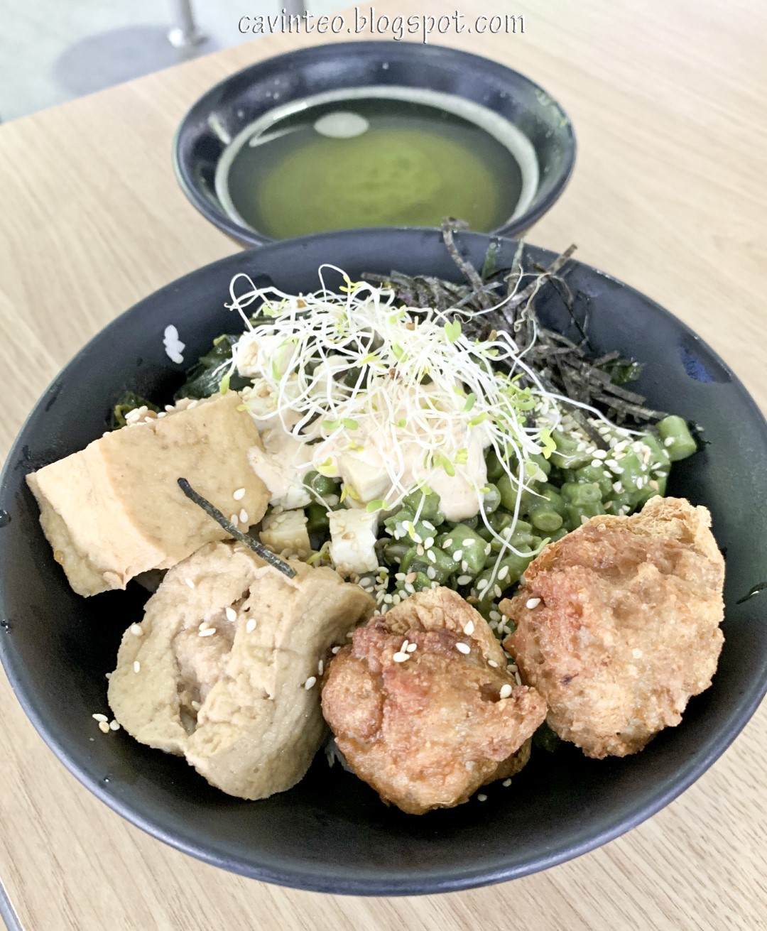 Entree Kibbles Hakka Thunder Tea Tofu Bowl from Ah Lock Tofu Yishun