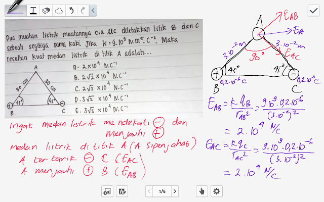 Fisika Fikiran Siap Kacau Penting Isi Blog Setelah Sosialize Geser Kebawah Yaaa Menghitung Medan Listrik Total Suatu Titik Di Segitiga Siku Siku