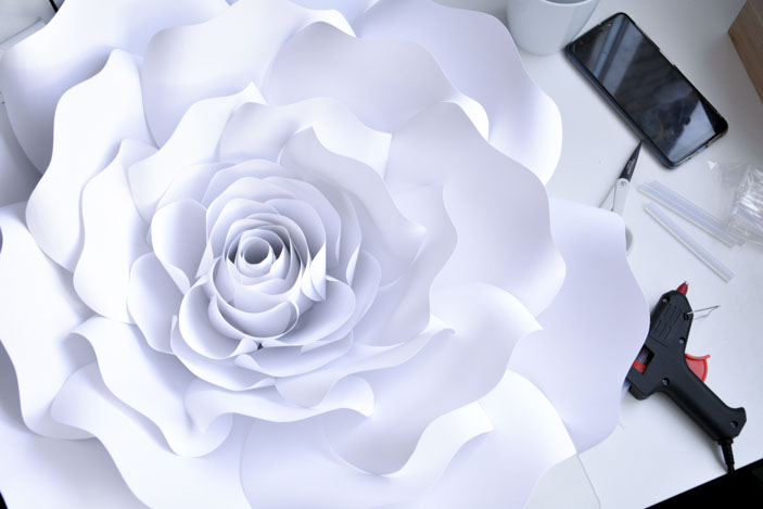 flores gigantes de papel