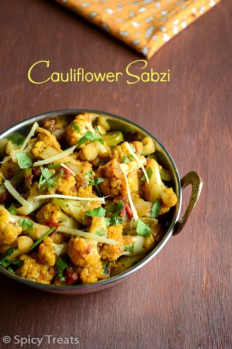 Spicy Treats: Cauliflower Capsicum Sabzi / Cauliflower Sabzi - Easy ...