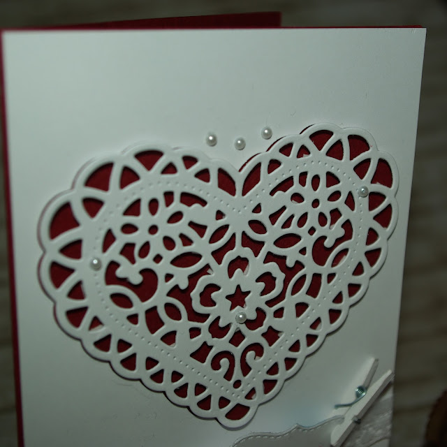 [DIY] Leben, Lieben, Lachen Hochzeitskarte  White & Bordeaux Wedding Card