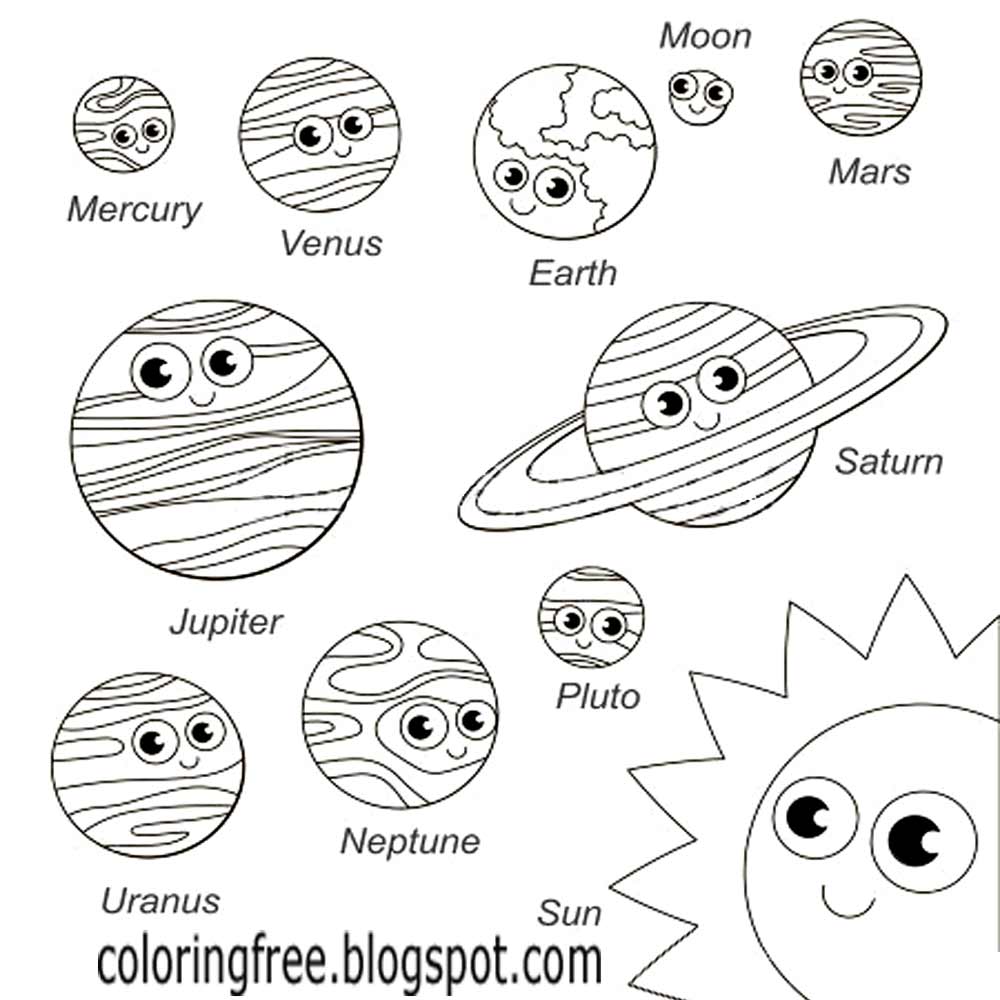 Planets Printable Coloring Pages