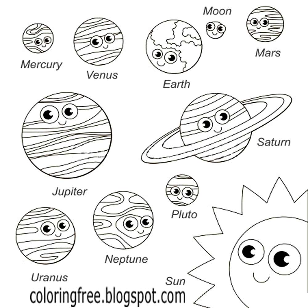 Solar System Coloring Sheet Free
