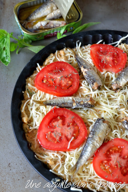 Pudding de pain aux sardines et tomates