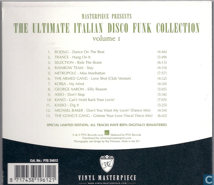 MASTERPIECE ULTIMATE DISCO FUNK COLLECTION: Ultimate Italian Disco Funk ...