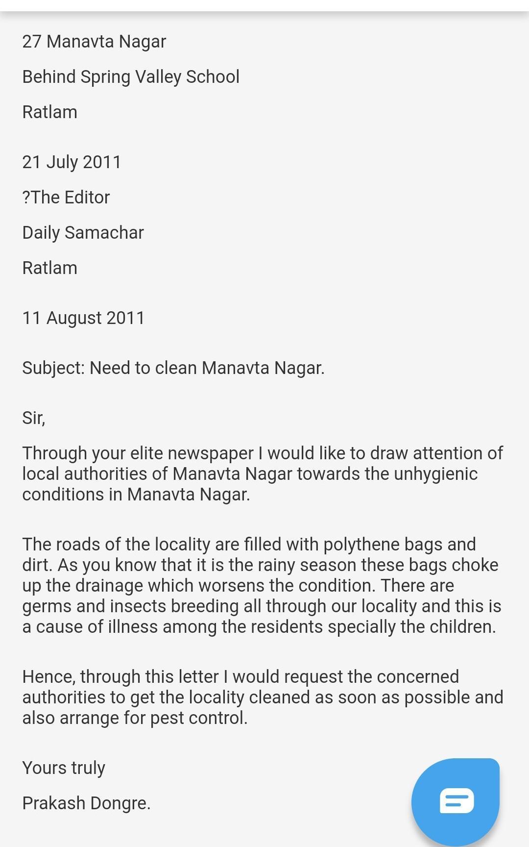 Write A Letter To The Editor Of Newspaper Formal Letter