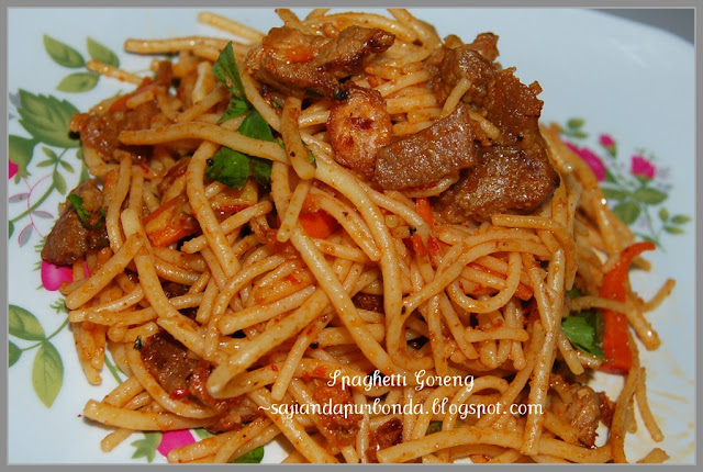 Tumis.my - resepi Spaghetti Goreng Berdaging Ayam