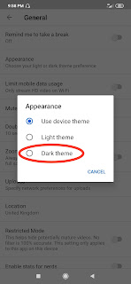 How to turn on dark mode on youtube mobile step by step