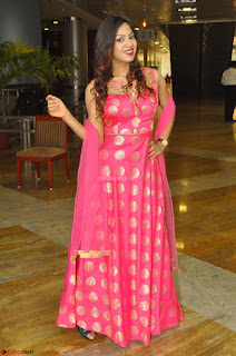 Sindhu Shivarama in Pink Ethnic Anarkali Dress 06