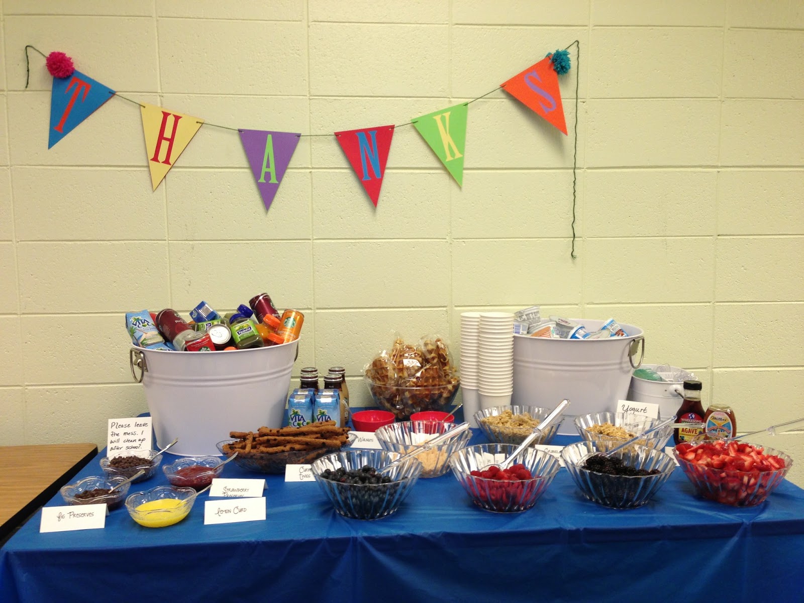 Three Boys Are We Yogurt Bar for Teacher Appreciation Breakfast