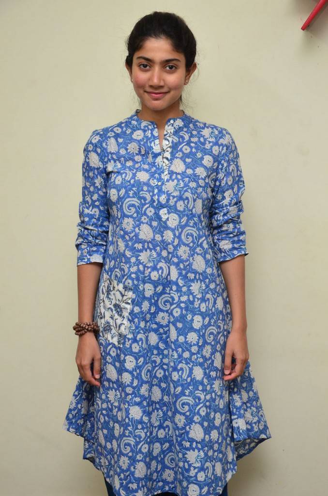 Sai Pallavi Stills In Blue Dress At Fida Movie Interview