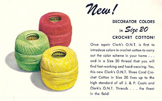 Coats & Clark's Thee Cord Crochet Cotton Thread Size 20