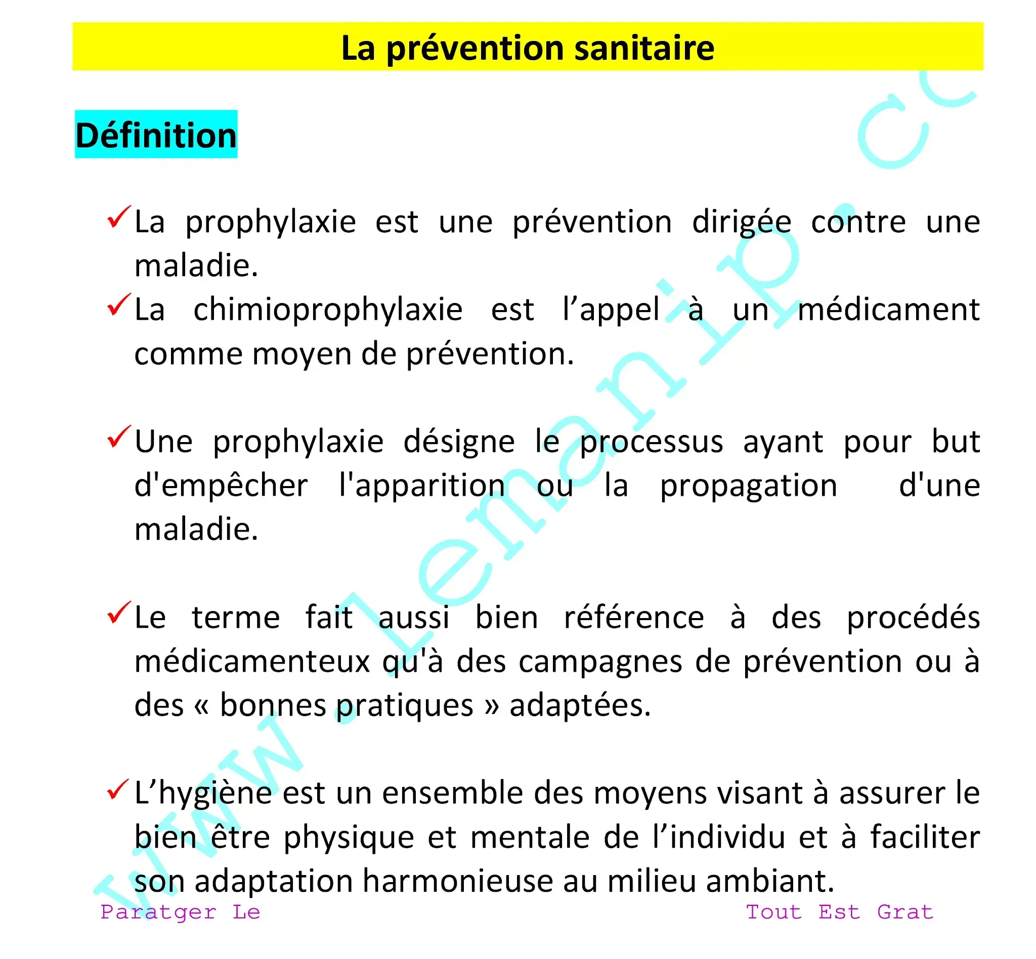 La prévention sanitaire