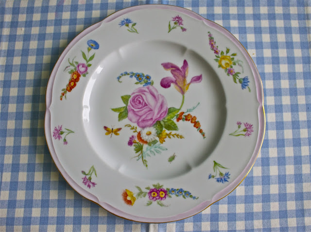 hand painted porcelain, china , dinner plate