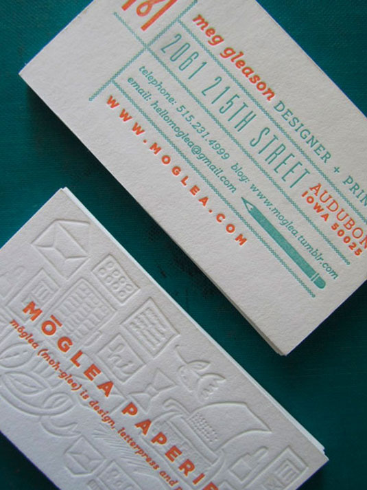  Designs of Letterpress Printing Business Cards