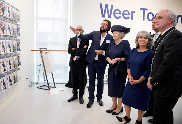 Princess Beatrix attends the official opening of the photo exhibition ‘Weer toekomst’ at the Museum Hilversum