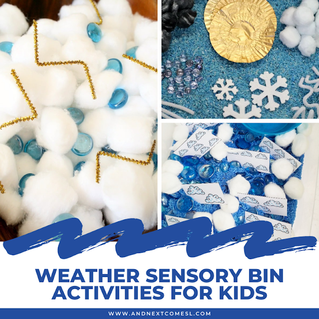 Weather sensory bin activities