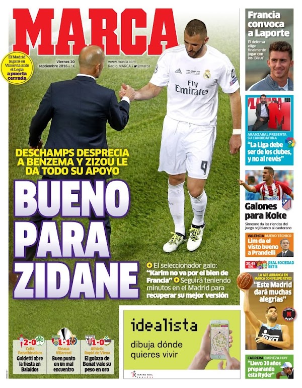 Real Madrid, Marca: "Bueno para Zidane"