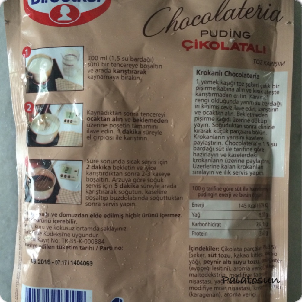 maşallah palatosunuma ) Dr. Oetker Chocolateria Puding (Pişirmeden)