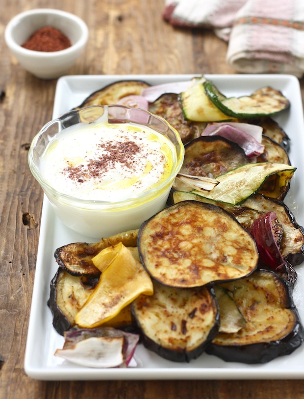 Grilled Summer Vegetables with Sumac Yogurt Sauce by SeasonWithSpice.com