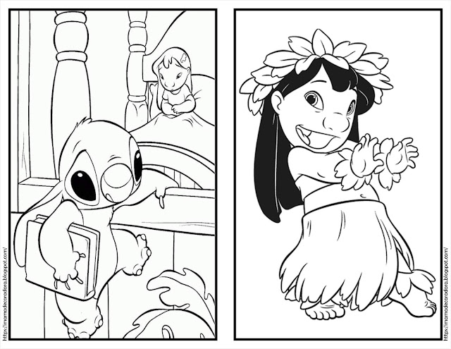 Mamá Decoradora: Librito para colorear gratis de Lilo & Stitch