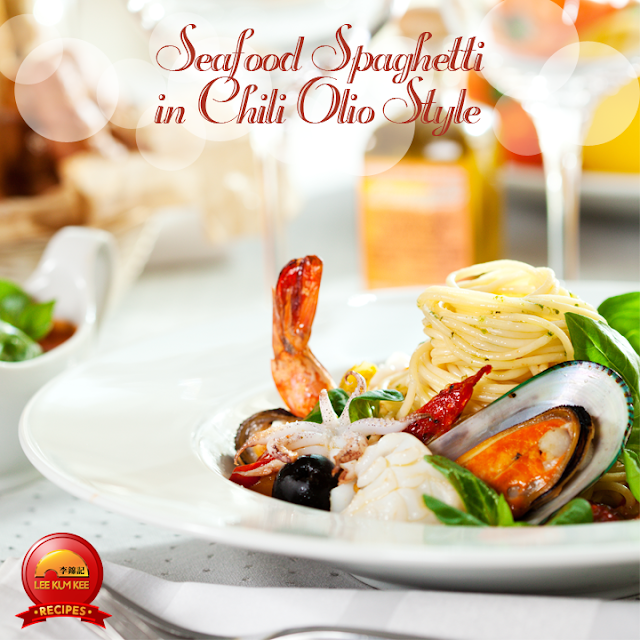 Seafood Spaghetti in Chili Olio Style Recipe