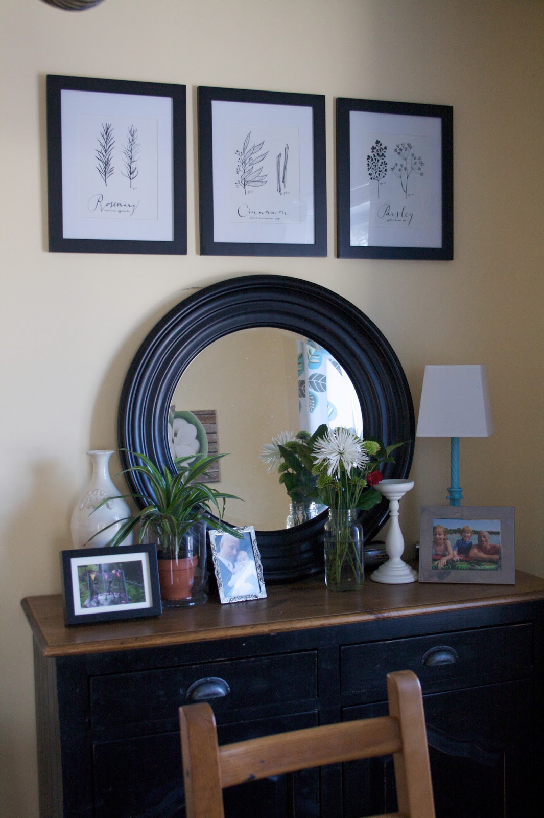 Experience the Wonderful. hanging prints in the dining room...finally!