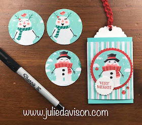 VIDEO: Simple Slide Gift Card Holder Tutorial ~ Stampin' Up! Itty Bitty Christmas + Snowman Season ~ Let It Snow Suite ~ 2019 Holiday Catalog ~ www.juliedavison.com #stampinup