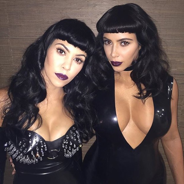 Kim And Kourtney Kardashian Latex And Mega Necklines The Clan Mothers Come Out Heavy Artillery
