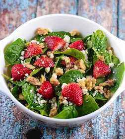 Strawberry Champagne Salad in a bowl