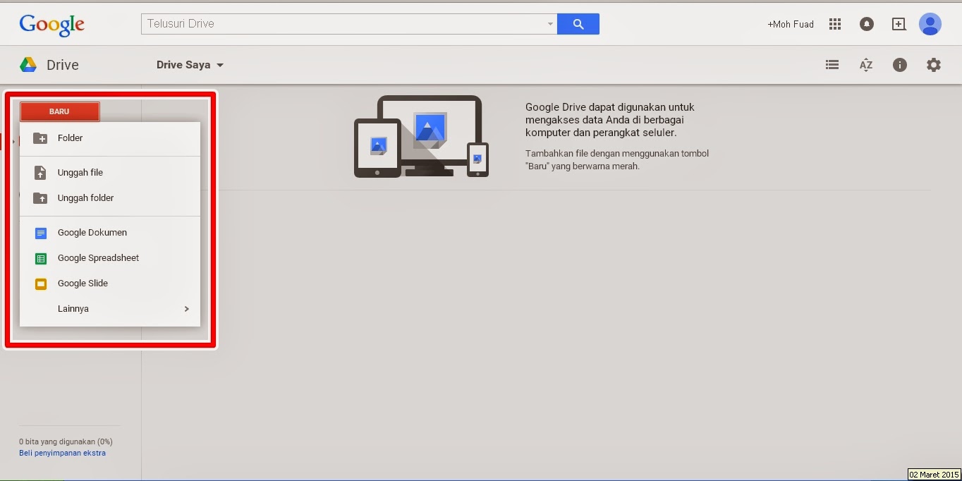 Cara Upload File di Google Drive