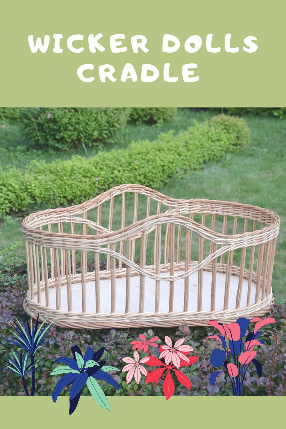 Wicker Dolls Cradle