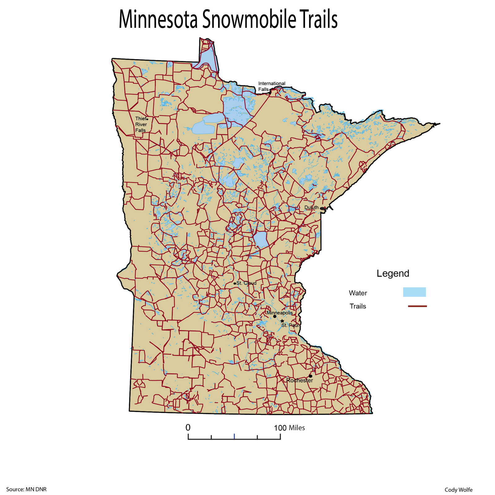 Cody Wolfe Cartography Minnesota - Snowmobile Map 01 
