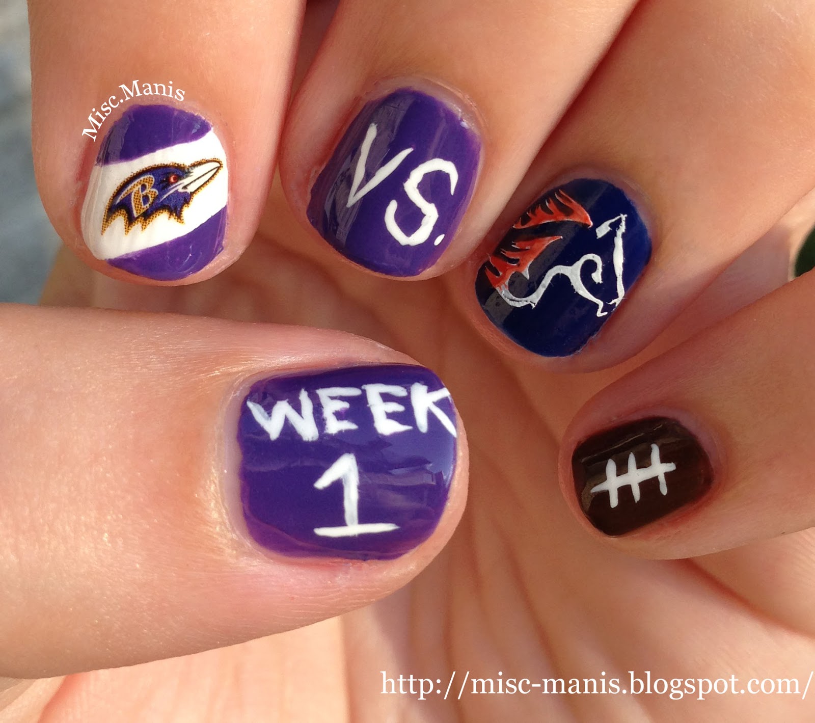Miscellaneous Manicures: Baltimore Ravens Nails - Week 1 - Ravens vs ...