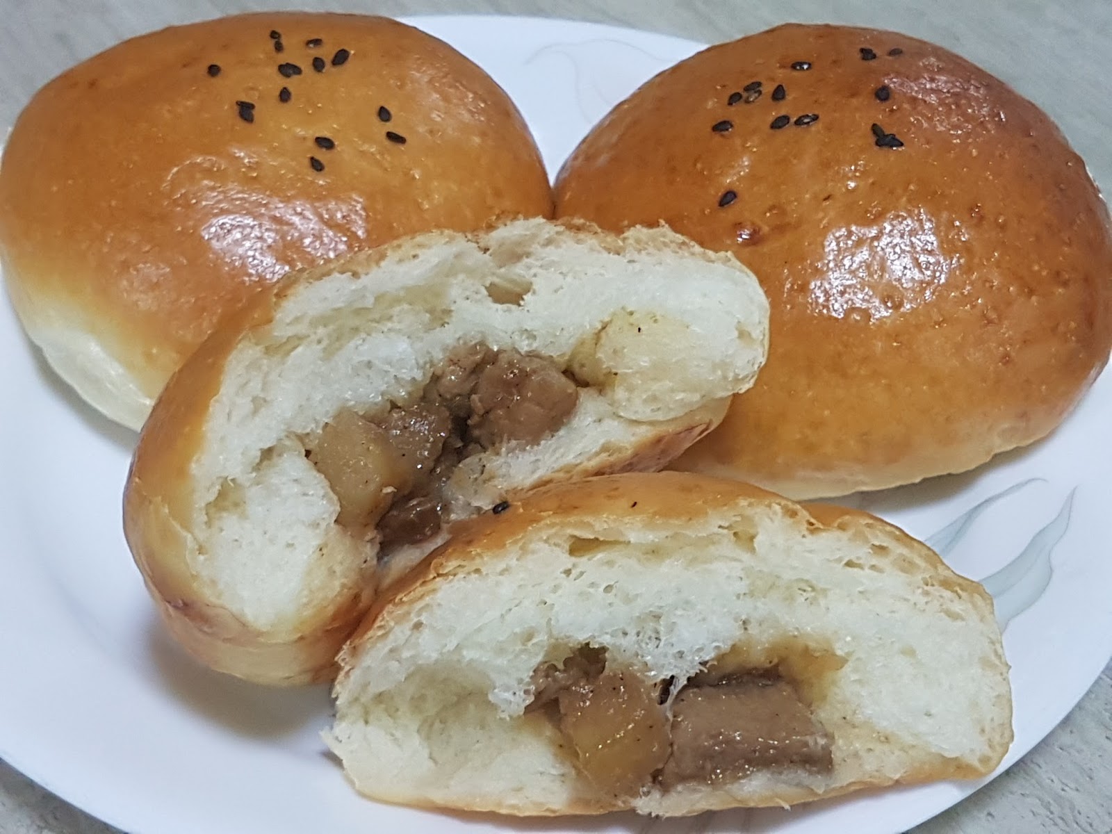 Kasher's Kitchen Adobo Roll/Buns (Buns with Savory Meat filling)