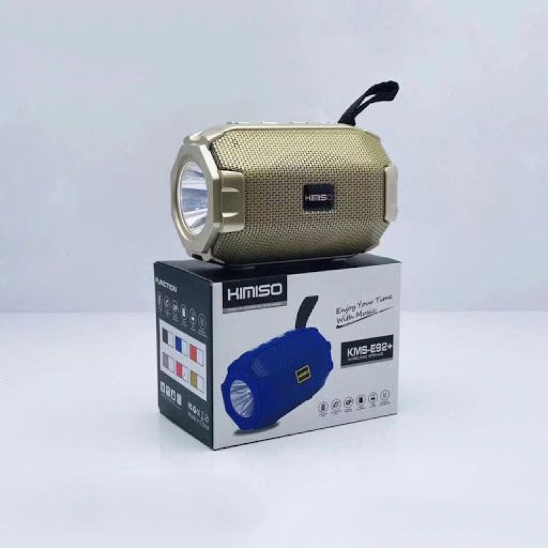 LOA BLUETOOTH KIMISO KMS-E92+ MẪU MỚI CÓ ĐÈN PIN 2 loa bluetooth kimiso kms e92 mau moi co den pin 2