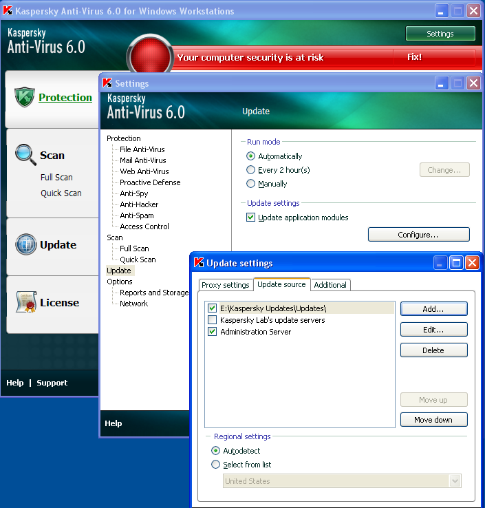 Kaspersky updates