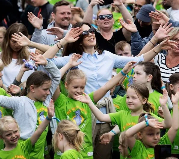 Crown Princess Mary attended the Children's Relay 2017 held at the Fælledparken in Copenhagen as patron of the Mary Foundation