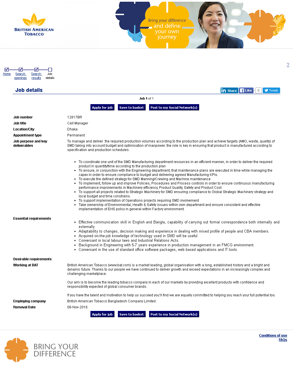 British American Tobacco Job Desi Jobs Bd