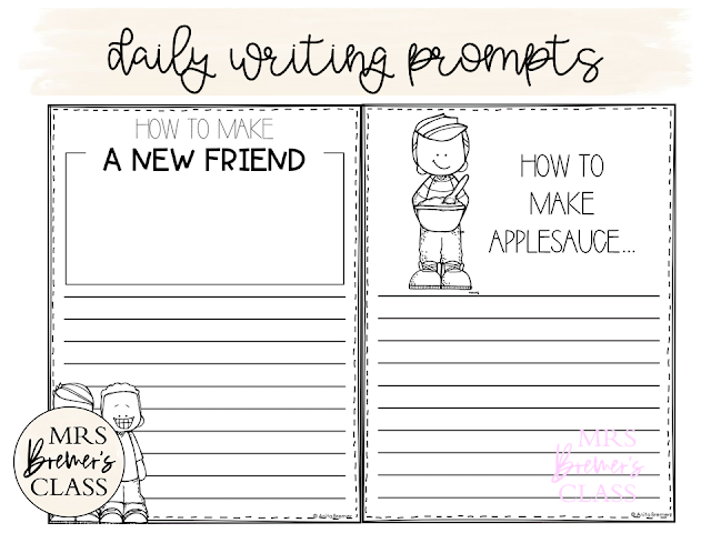 September writing templates for daily journal writing or a writing center in Kindergarten First Grade Second Grade