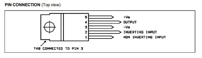 TDA2050, TDA2050H PINOUT