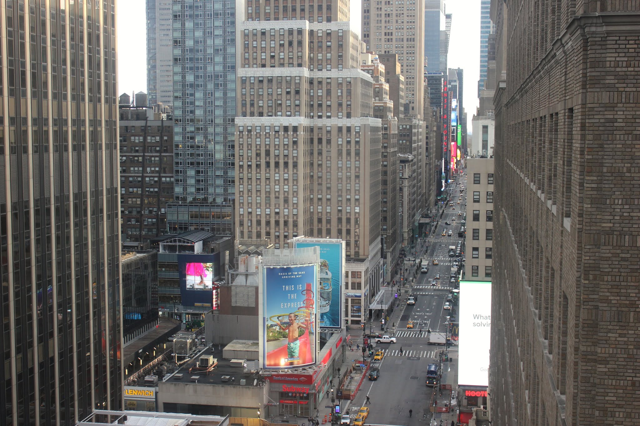 výhled z okna Stewart hotel v New Yorku