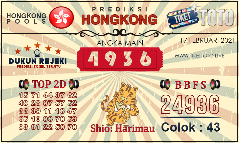Prediksi Togel HONGKONG TIKETTOTO 17 FEBRUARI 2021