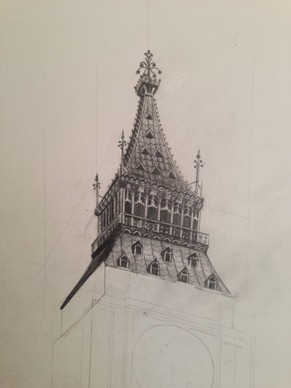 Big Ben - pencil drawing - Dreams of an Architect