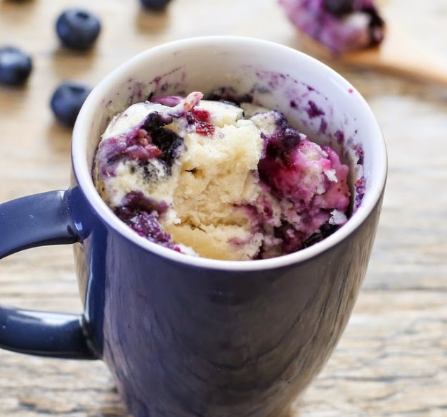 Eggless Blueberry Microwave Mug Cake #easy #desserts