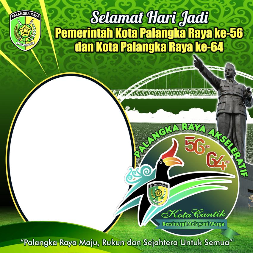 Template Desain Frame atau Bingkai Twibbon Selamat Hari Jadi Kota Palangkaraya 2021